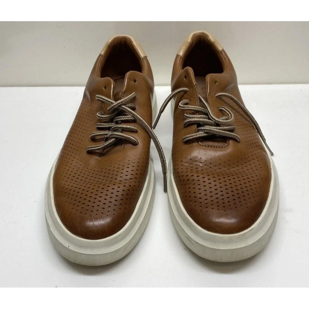 Cole Haan Mens SZ 10M Grandseries pro Rally Leather Sneakers British Tan Brown
